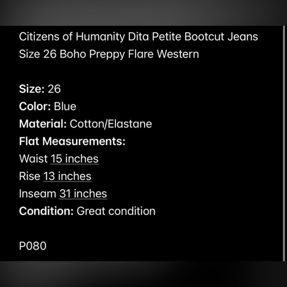 Citizens of Humanity Dita Petite Bootcut Jeans Size 26 Boho Preppy Flare Western - Picture 4 of 13